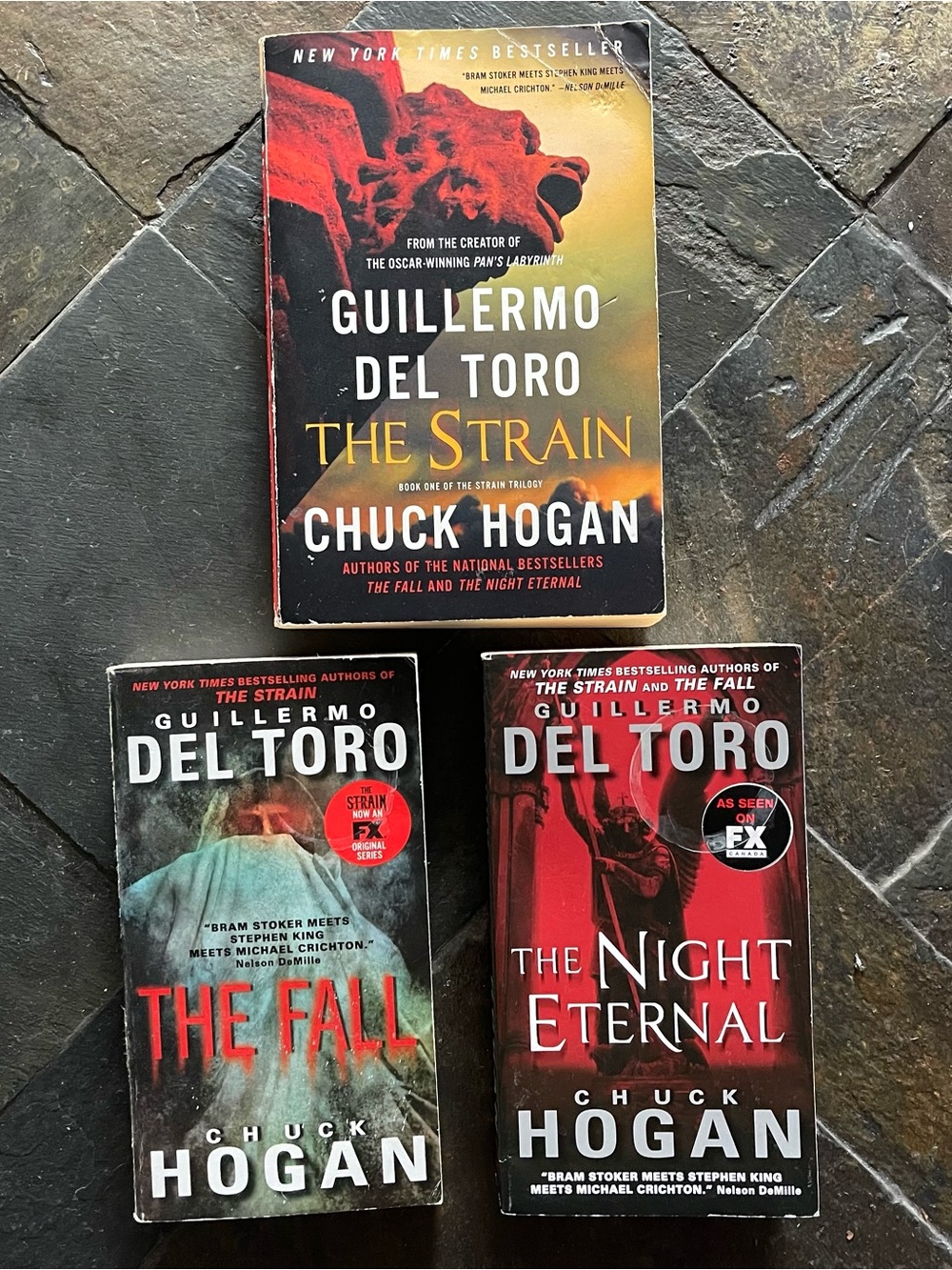 The Strain Trilogy by Guillermo del Toro 3 Book Series Vampire Horror Paperback